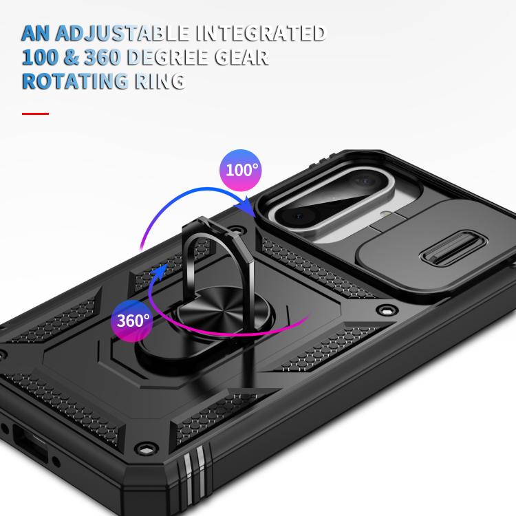 For Samsung Galaxy A36 5G / A37 5G Sliding Camshield TPU + PC Phone Case with Holder