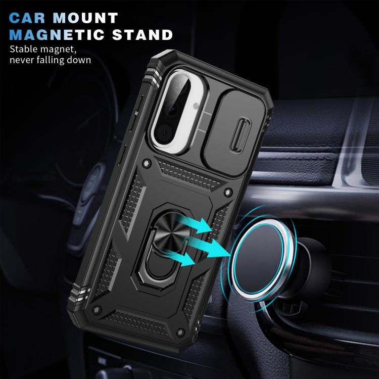 For Samsung Galaxy A36 5G / A37 5G Sliding Camshield TPU + PC Phone Case with Holder