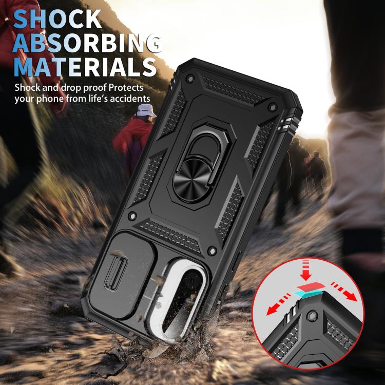For Samsung Galaxy A36 5G / A37 5G Sliding Camshield TPU + PC Phone Case with Holder