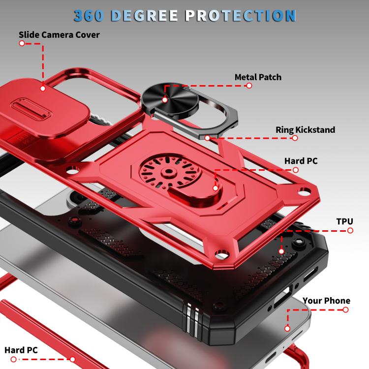 For Samsung Galaxy A36 5G / A37 5G Sliding Camshield TPU + PC Phone Case with Holder