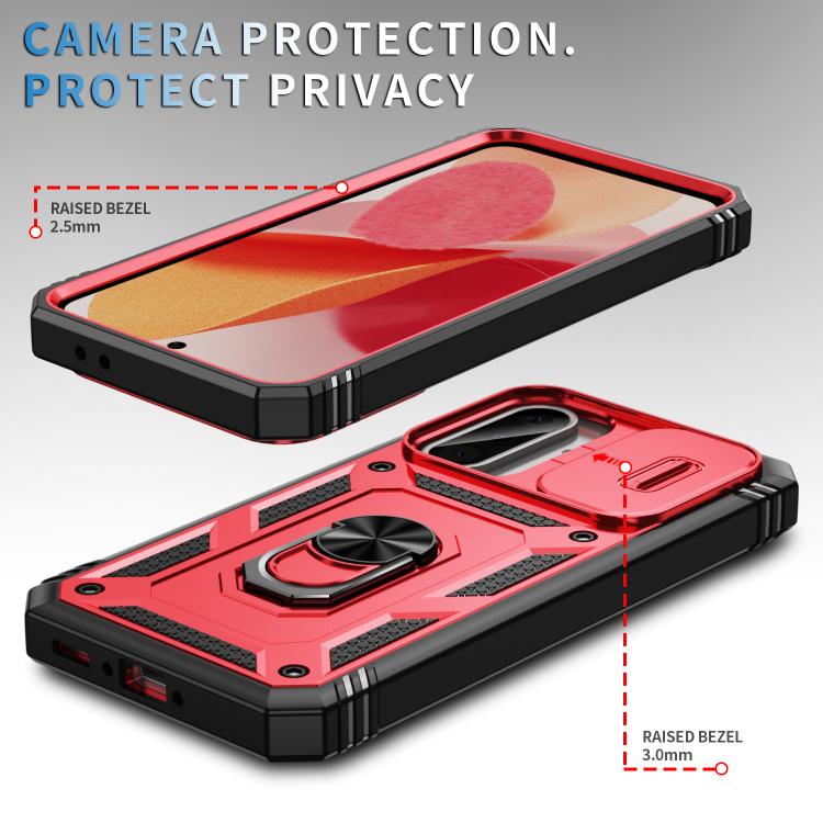 For Samsung Galaxy A36 5G / A37 5G Sliding Camshield TPU + PC Phone Case with Holder