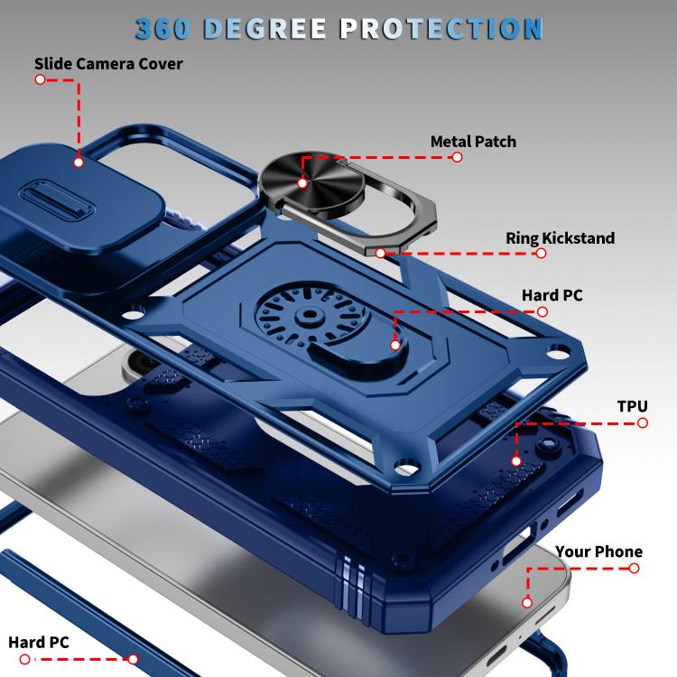 For Samsung Galaxy A36 5G / A37 5G Sliding Camshield TPU + PC Phone Case with Holder