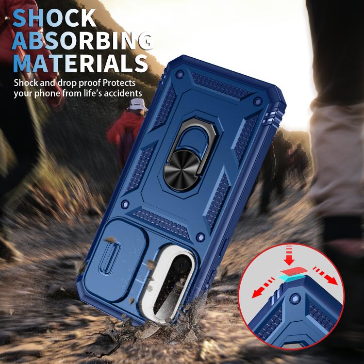 For Samsung Galaxy A36 5G / A37 5G Sliding Camshield TPU + PC Phone Case with Holder