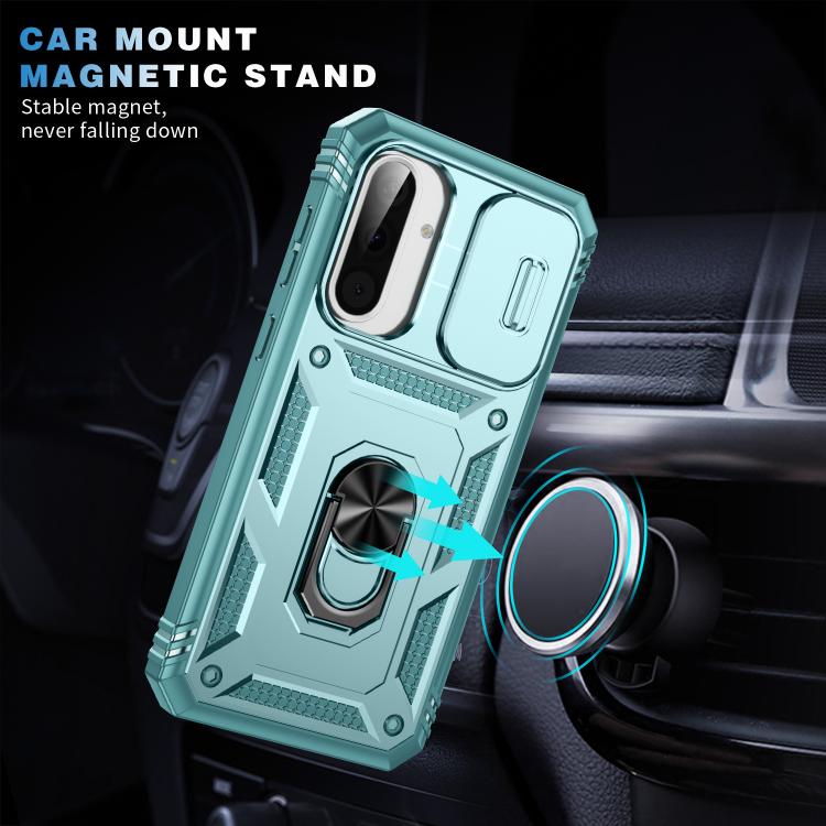For Samsung Galaxy A36 5G / A37 5G Sliding Camshield TPU + PC Phone Case with Holder