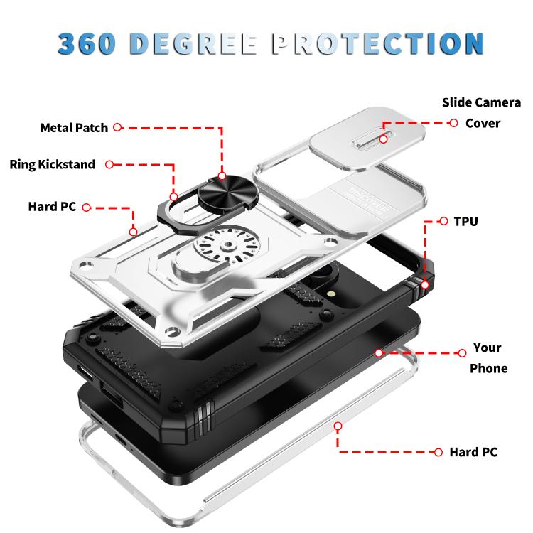 For Galaxy A57 5G Sliding Camshield TPU + PC Phone Case with Holder
