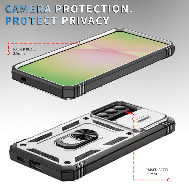 For Galaxy A57 5G Sliding Camshield TPU + PC Phone Case with Holder