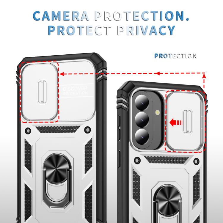 For Galaxy A57 5G Sliding Camshield TPU + PC Phone Case with Holder