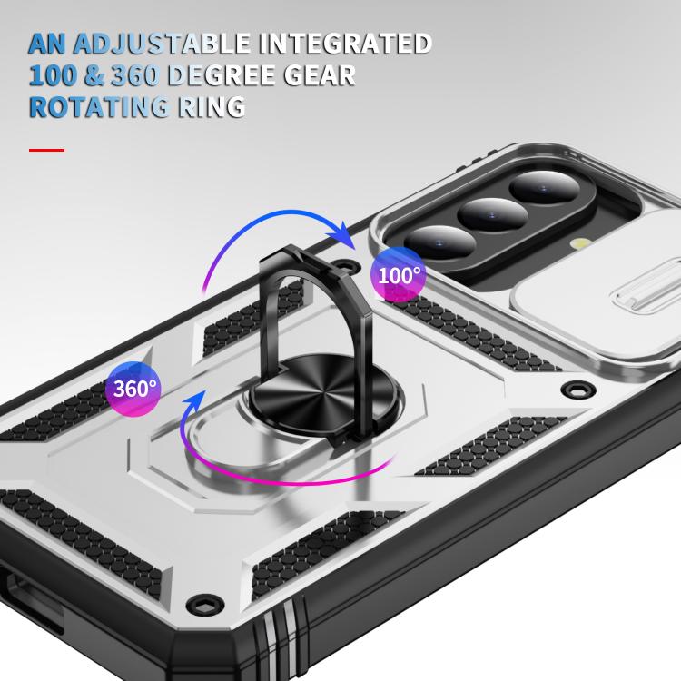 For Galaxy A57 5G Sliding Camshield TPU + PC Phone Case with Holder