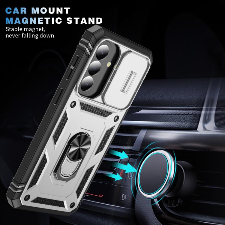 For Galaxy A57 5G Sliding Camshield TPU + PC Phone Case with Holder
