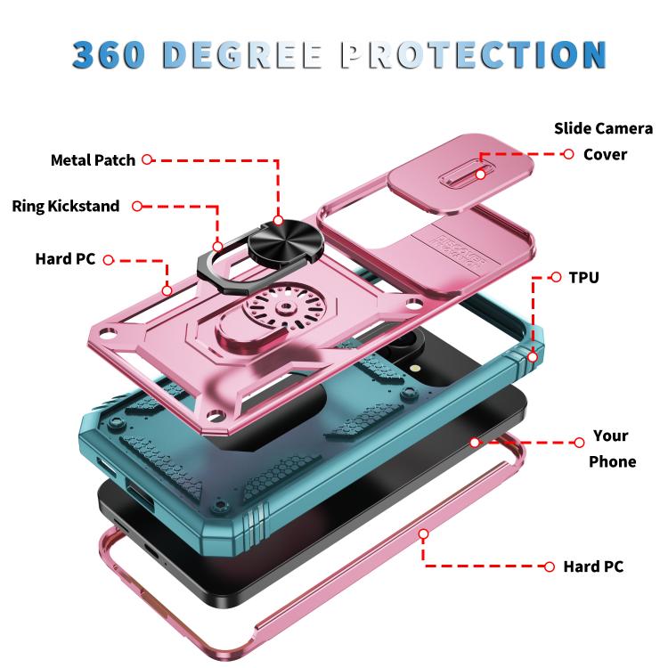 For Galaxy A57 5G Sliding Camshield TPU + PC Phone Case with Holder