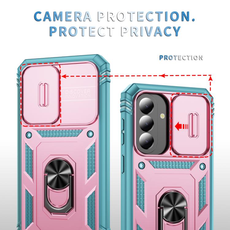 For Galaxy A57 5G Sliding Camshield TPU + PC Phone Case with Holder