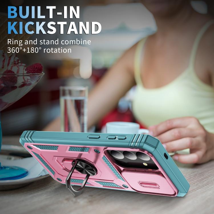 For Galaxy A57 5G Sliding Camshield TPU + PC Phone Case with Holder