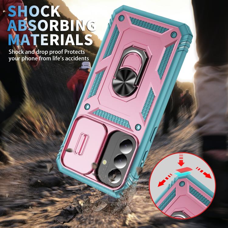 For Galaxy A57 5G Sliding Camshield TPU + PC Phone Case with Holder