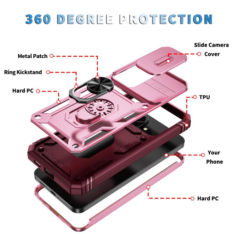 For Galaxy A57 5G Sliding Camshield TPU + PC Phone Case with Holder