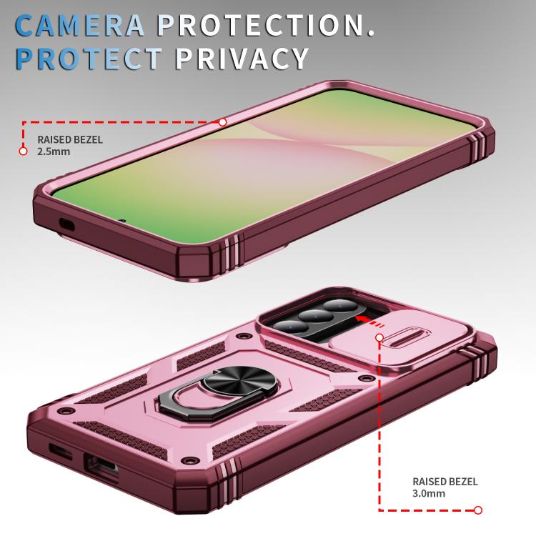 For Galaxy A57 5G Sliding Camshield TPU + PC Phone Case with Holder
