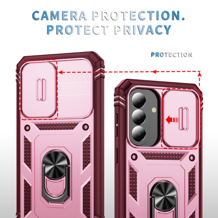 For Galaxy A57 5G Sliding Camshield TPU + PC Phone Case with Holder