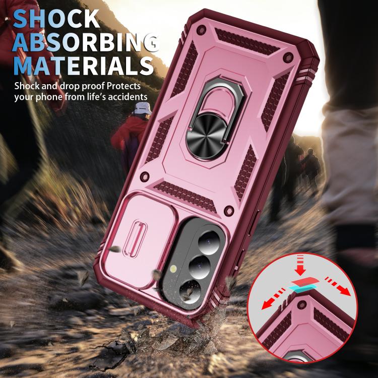 For Galaxy A57 5G Sliding Camshield TPU + PC Phone Case with Holder