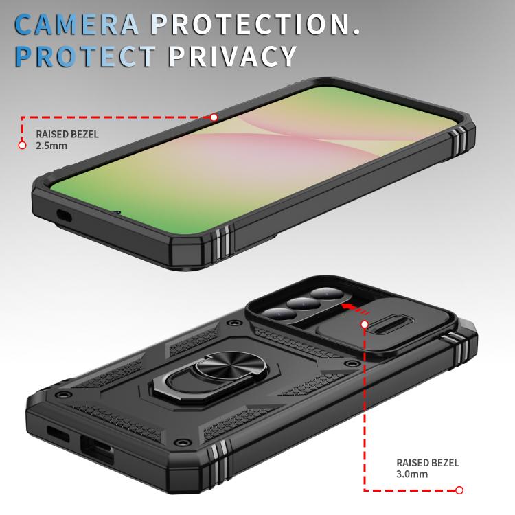 For Galaxy A57 5G Sliding Camshield TPU + PC Phone Case with Holder