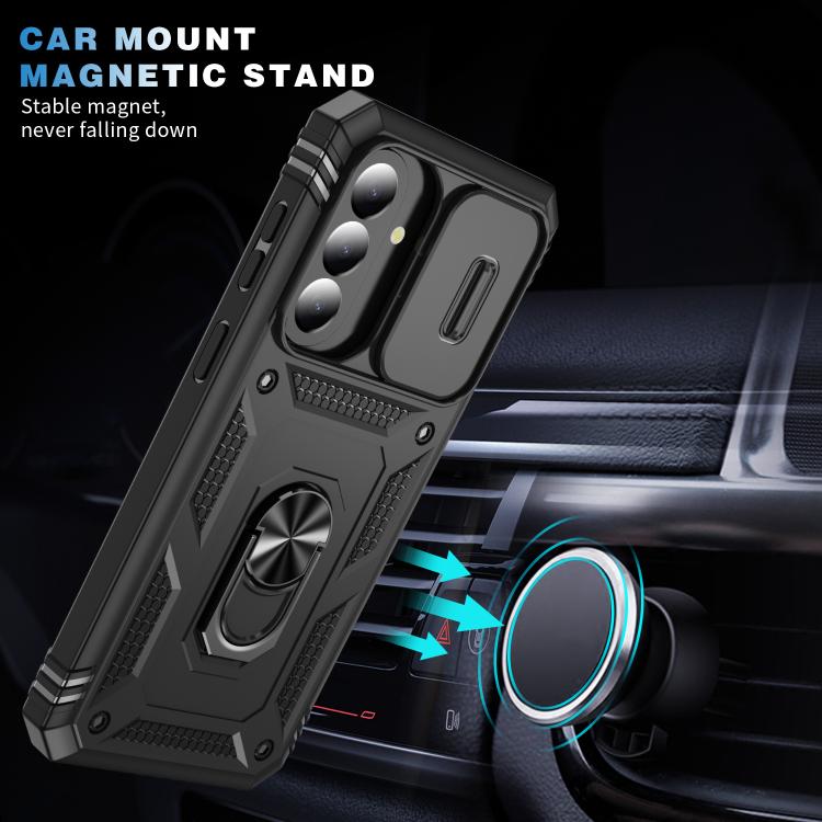 For Galaxy A57 5G Sliding Camshield TPU + PC Phone Case with Holder