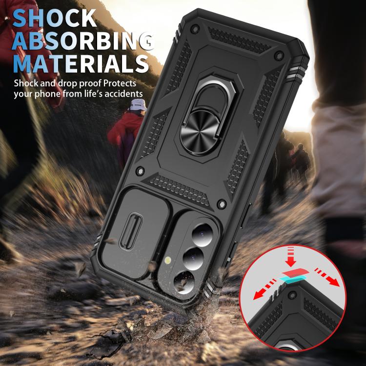 For Galaxy A57 5G Sliding Camshield TPU + PC Phone Case with Holder