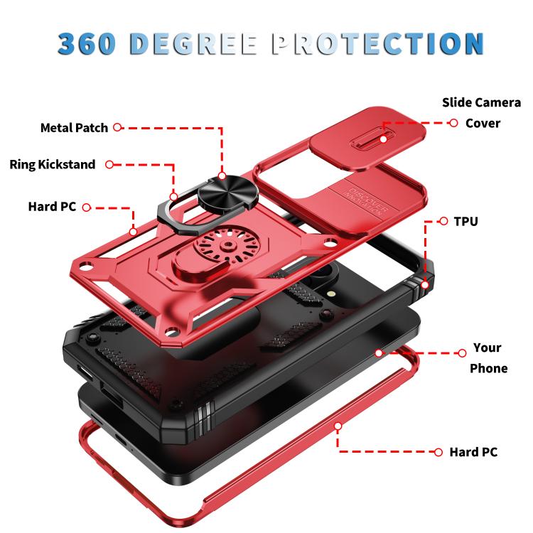 For Galaxy A57 5G Sliding Camshield TPU + PC Phone Case with Holder