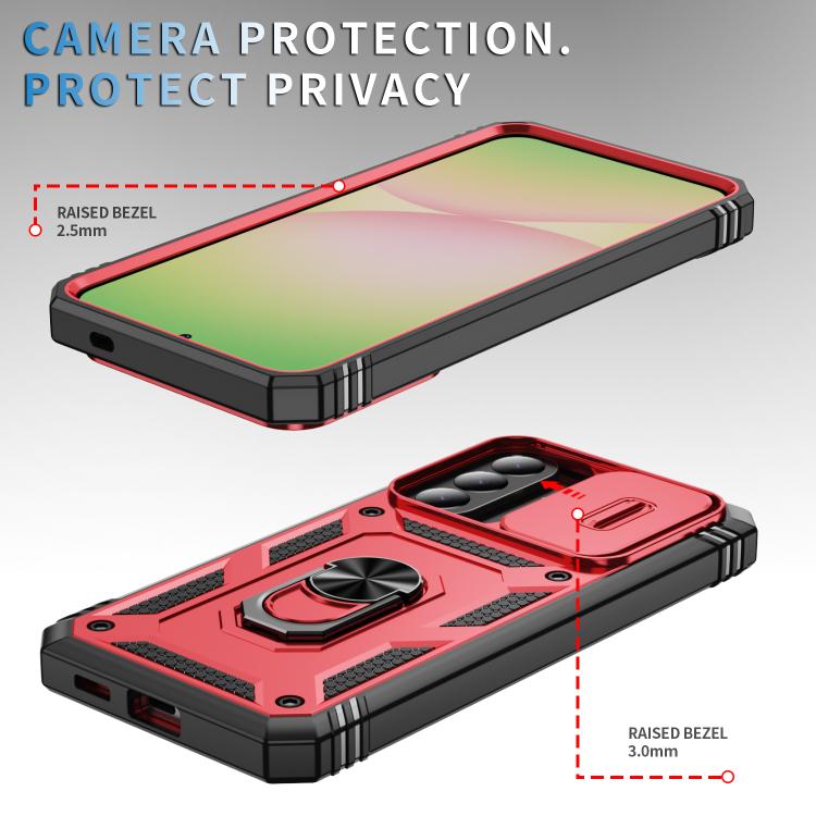 For Galaxy A57 5G Sliding Camshield TPU + PC Phone Case with Holder