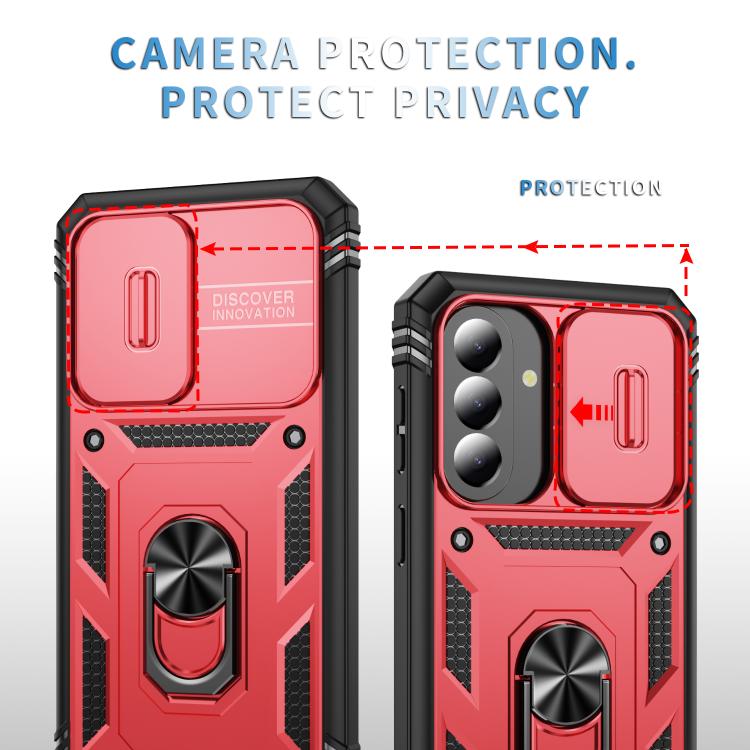 For Galaxy A57 5G Sliding Camshield TPU + PC Phone Case with Holder