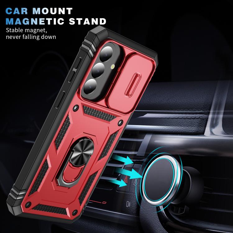 For Galaxy A57 5G Sliding Camshield TPU + PC Phone Case with Holder