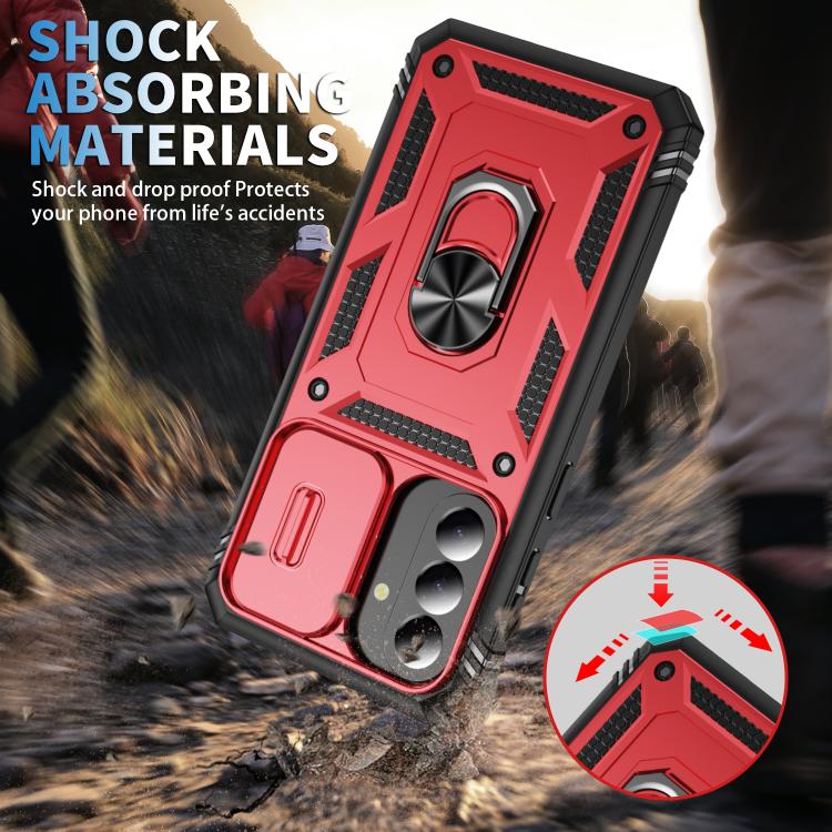For Galaxy A57 5G Sliding Camshield TPU + PC Phone Case with Holder