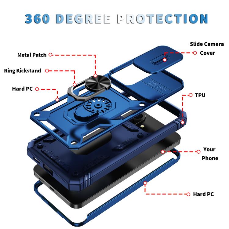 For Galaxy A57 5G Sliding Camshield TPU + PC Phone Case with Holder