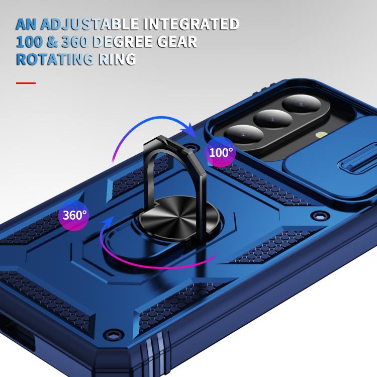 For Galaxy A57 5G Sliding Camshield TPU + PC Phone Case with Holder