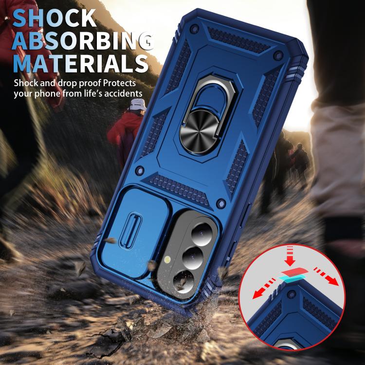 For Galaxy A57 5G Sliding Camshield TPU + PC Phone Case with Holder
