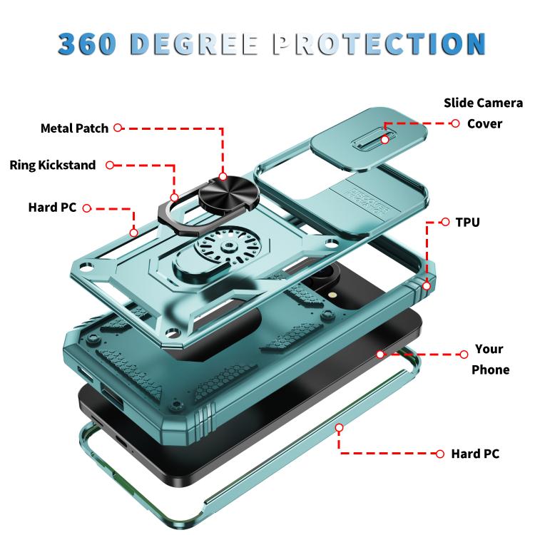 For Galaxy A57 5G Sliding Camshield TPU + PC Phone Case with Holder