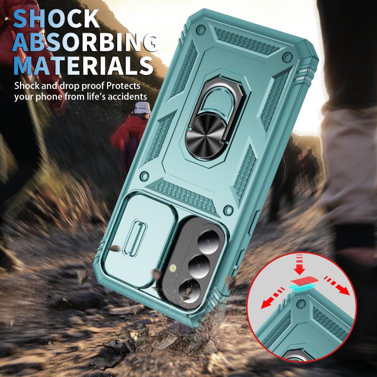 For Galaxy A57 5G Sliding Camshield TPU + PC Phone Case with Holder
