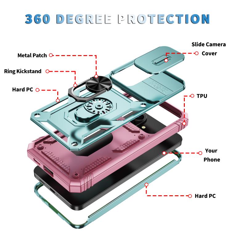 For Galaxy A57 5G Sliding Camshield TPU + PC Phone Case with Holder