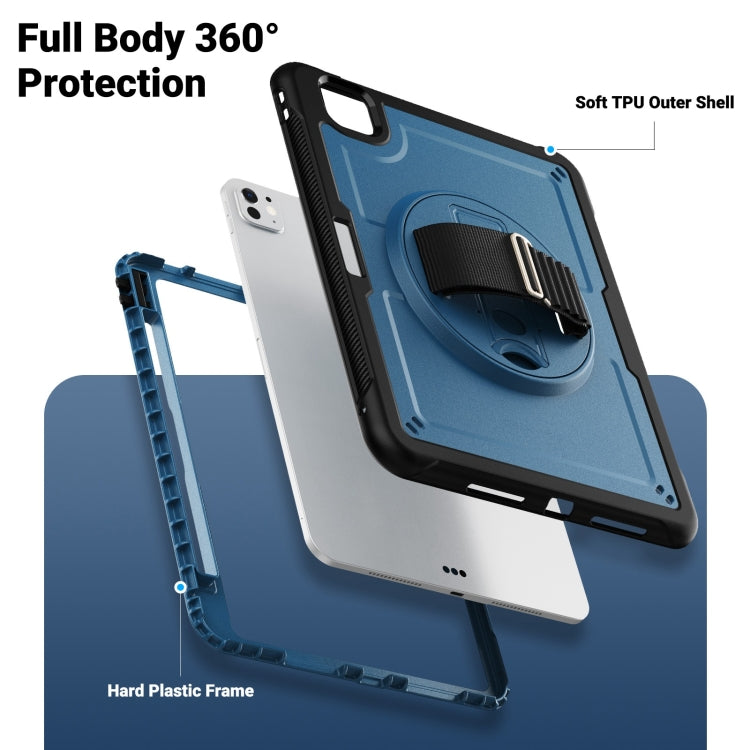 For iPad Pro 11 2025 / 2024 Honeycomb Hand Grip Turntable Stand Tablet Case