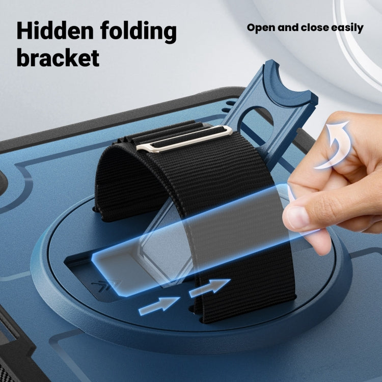 For iPad Pro 11 2025 / 2024 Honeycomb Hand Grip Turntable Stand Tablet Case