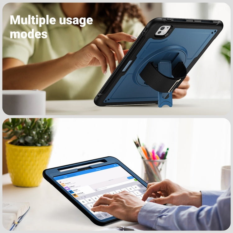 For iPad Pro 11 2025 / 2024 Honeycomb Hand Grip Turntable Stand Tablet Case