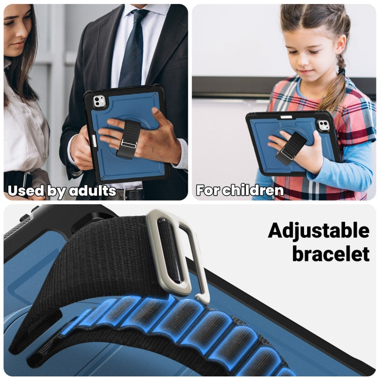 For iPad Pro 11 2025 / 2024 Honeycomb Hand Grip Turntable Stand Tablet Case