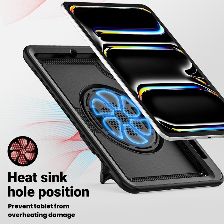 For iPad Pro 11 2025 / 2024 Honeycomb Hand Grip Turntable Stand Tablet Case