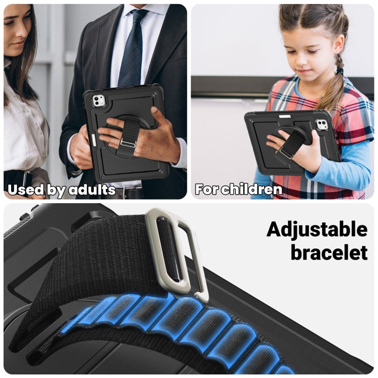 For iPad Pro 11 2025 / 2024 Honeycomb Hand Grip Turntable Stand Tablet Case