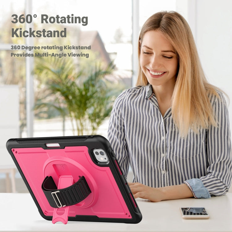 For iPad Pro 11 2025 / 2024 Honeycomb Hand Grip Turntable Stand Tablet Case
