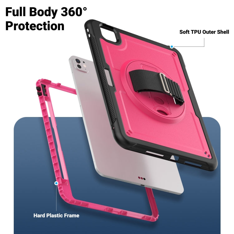 For iPad Pro 11 2025 / 2024 Honeycomb Hand Grip Turntable Stand Tablet Case