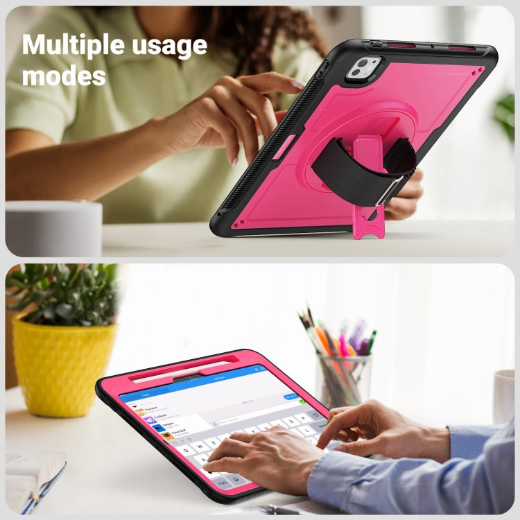 For iPad Pro 11 2025 / 2024 Honeycomb Hand Grip Turntable Stand Tablet Case