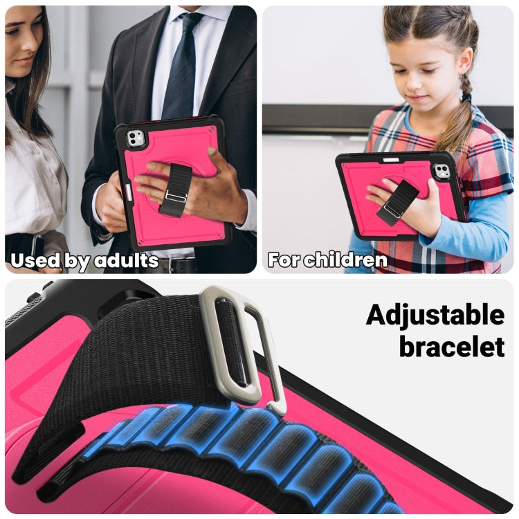 For iPad Pro 11 2025 / 2024 Honeycomb Hand Grip Turntable Stand Tablet Case