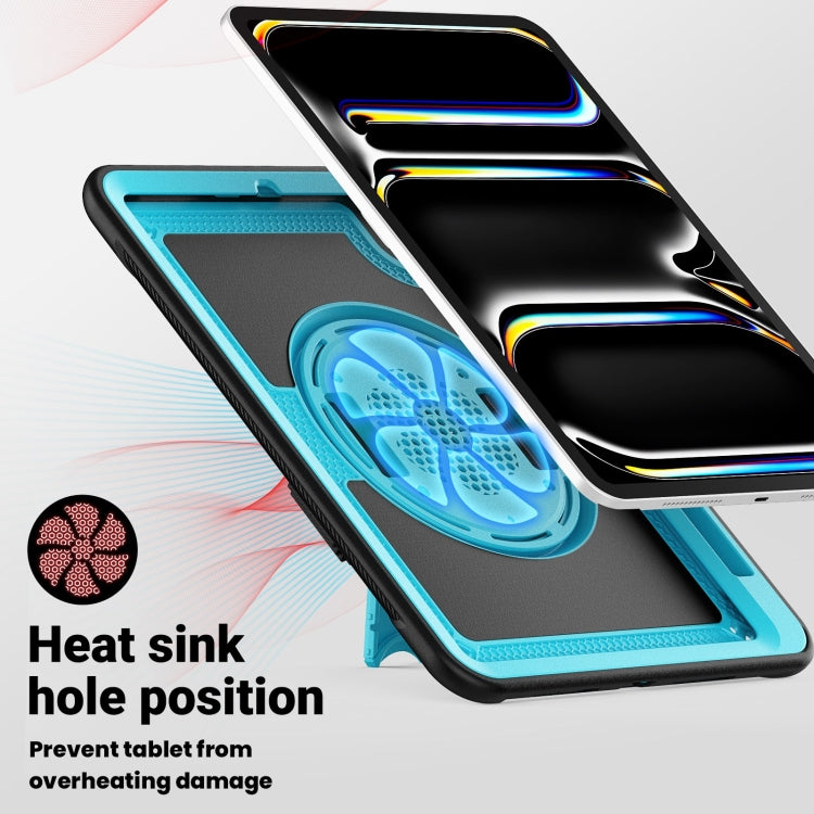 For iPad Pro 11 2025 / 2024 Honeycomb Hand Grip Turntable Stand Tablet Case