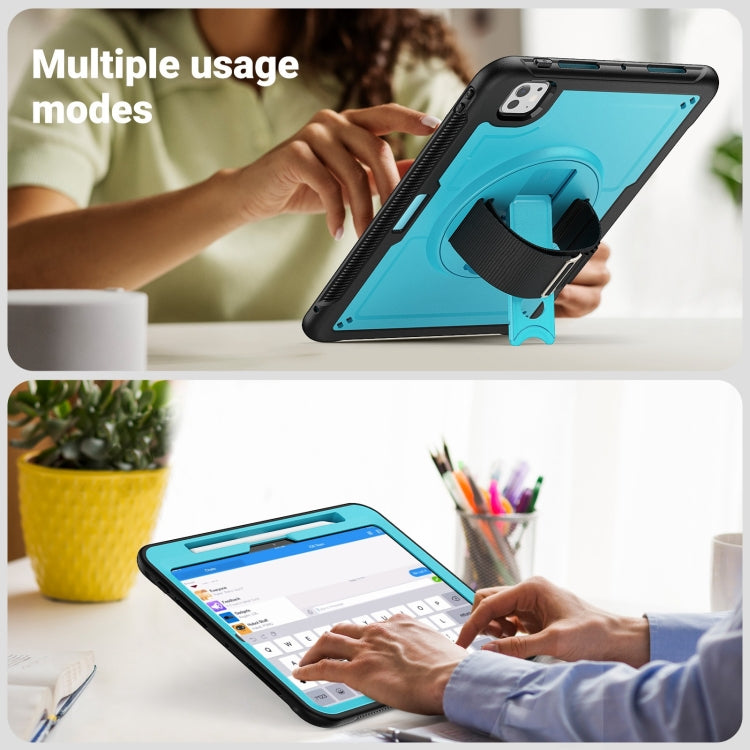 For iPad Pro 11 2025 / 2024 Honeycomb Hand Grip Turntable Stand Tablet Case