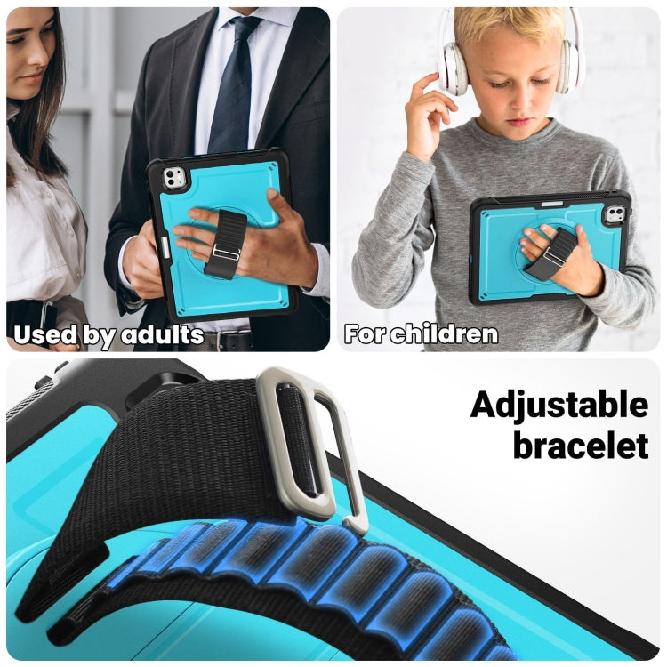 For iPad Pro 11 2025 / 2024 Honeycomb Hand Grip Turntable Stand Tablet Case