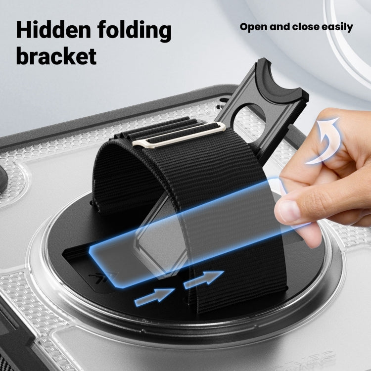For iPad Pro 11 2025 / 2024 Honeycomb Hand Grip Turntable Stand Tablet Case