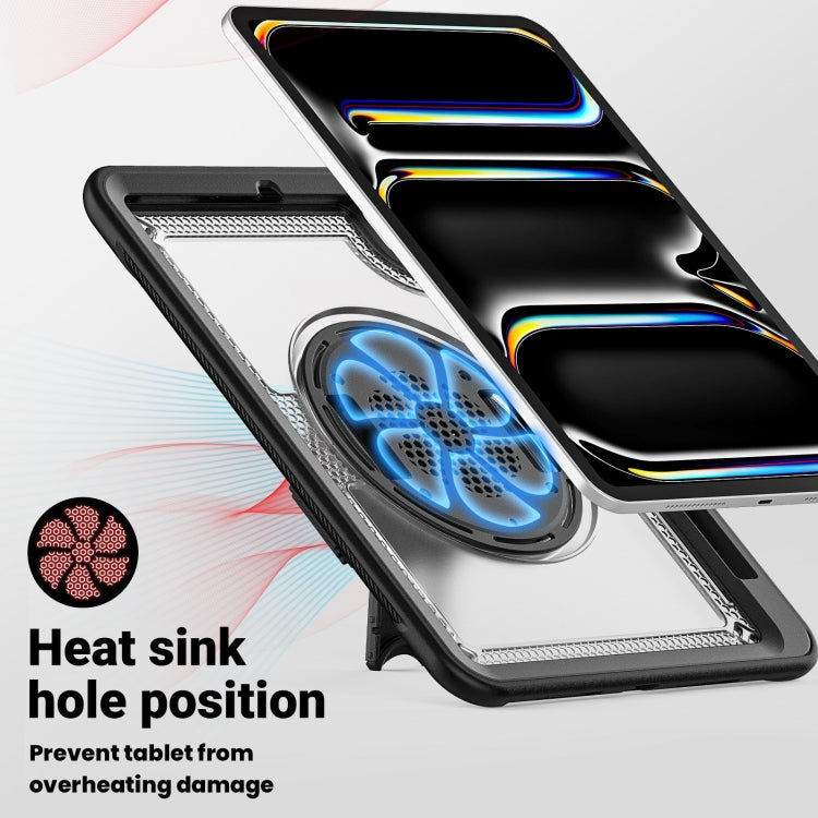 For iPad Pro 11 2025 / 2024 Honeycomb Hand Grip Turntable Stand Tablet Case